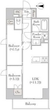 ルミーク錦糸町 207 間取り図