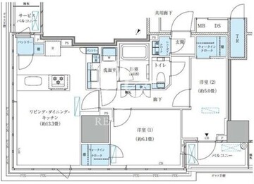パークアクシス五反田スカイタワー 2103 間取り図