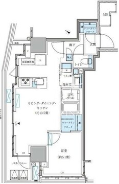 パークアクシス五反田スカイタワー 307 間取り図