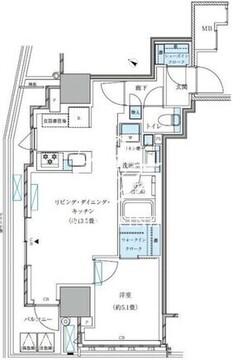 パークアクシス五反田スカイタワー 707 間取り図