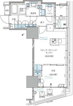 パークアクシス五反田スカイタワー 1104 間取り図