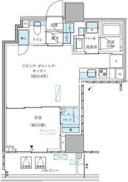 パークアクシス五反田スカイタワー 1106 間取り図