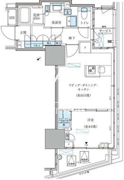 パークアクシス五反田スカイタワー 1504 間取り図