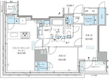 パークアクシス五反田スカイタワー 2003 間取り図