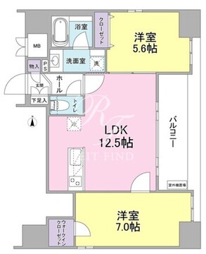 リバーレ東新宿 1102 間取り図