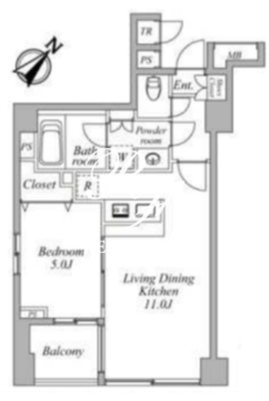 セントラルクリブ六本木 1-602 間取り図