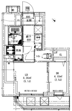 ジェノヴィア浅草8 701 間取り図