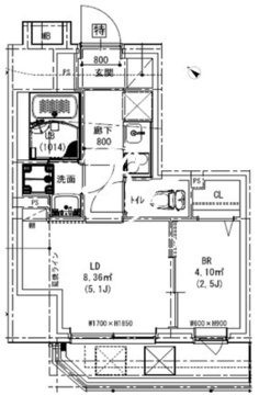 ジェノヴィア浅草8 901 間取り図