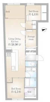 サクラスプリング月島リバーサイド 102 間取り図