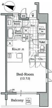 レジディア文京本駒込 1504 間取り図