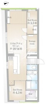 サクラスプリング月島リバーサイド 202 間取り図