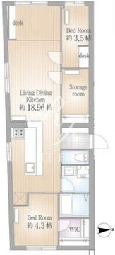 サクラスプリング月島リバーサイド 302 間取り図