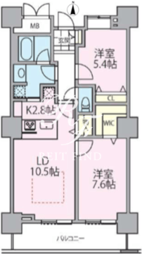 ロイヤルパークスタワー南千住 2207 間取り図