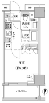 パークハビオ渋谷本町レジデンス 803 間取り図