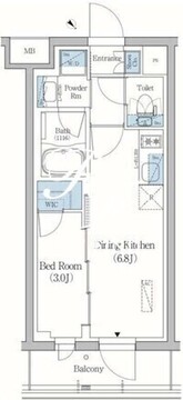プライムブリス品川旗の台 203 間取り図