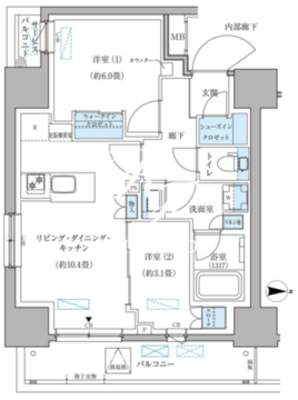 パークアクシス住吉ガーデンスクエア 401 間取り図