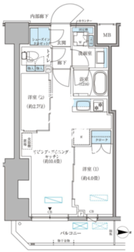 パークアクシス住吉ガーデンスクエア 404 間取り図