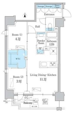 デュオフラッツ台東三ノ輪 202 間取り図