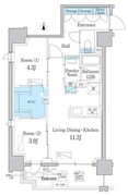 デュオフラッツ台東三ノ輪 902 間取り図