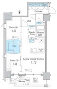 デュオフラッツ台東三ノ輪 402 間取り図