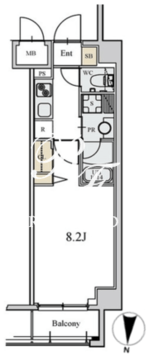 アスール菊川 401 間取り図