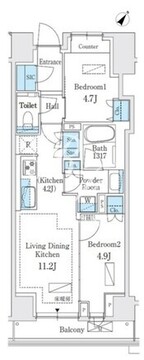 パークホームズ入谷 302 間取り図