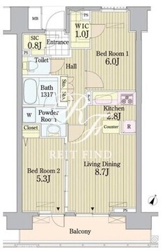 プライムアーバン東中野コート 713 間取り図