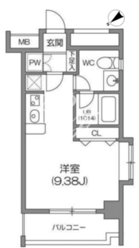 ルクレ森下レジデンス 1105 間取り図