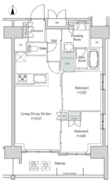 ブルックサイドレジデンス木場 1609 間取り図