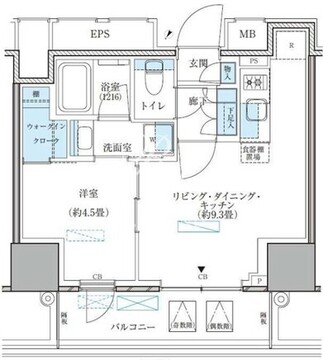 パークアクシス五反田スカイタワー 2402 間取り図