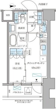 パークアクシス住吉ガーデンスクエア 203 間取り図