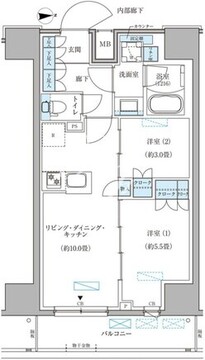 パークアクシス住吉ガーデンスクエア 312 間取り図