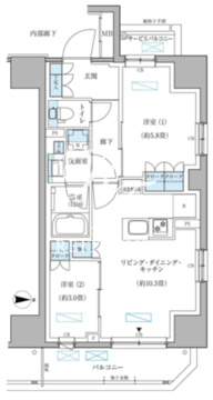パークアクシス住吉ガーデンスクエア 713 間取り図