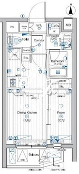 プレミアムキューブ大岡山DEUX 311 間取り図