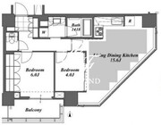 ブリリアイストタワー勝どき 17階60.62㎡ 間取り図