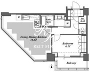 ブリリアイストタワー勝どき 14階53.71㎡ 間取り図