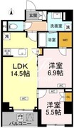 ロイジェント戸越銀座 608 間取り図