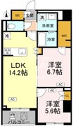 ロイジェント戸越銀座 107 間取り図