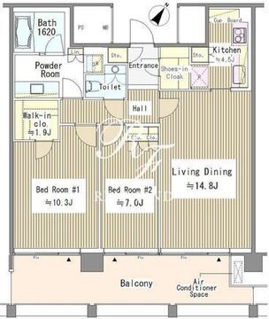 赤坂氷川町レジデンス 1404 間取り図