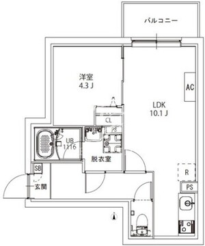 ＡＸＩＡ　Ｍ－Ｃｉｔｙ浮間公園 401 間取り図