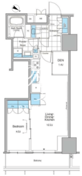 ルフォンプログレ北新宿 1307 間取り図