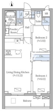 モクシオンプレミアム四谷大京町 103 間取り図