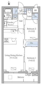 モクシオンプレミアム四谷大京町 301 間取り図