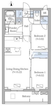 モクシオンプレミアム四谷大京町 303 間取り図