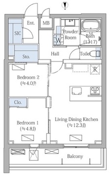 モクシオンプレミアム四谷大京町 306 間取り図