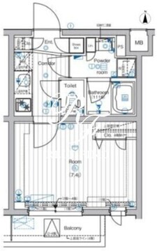 プレミアムキューブ中野 408 間取り図