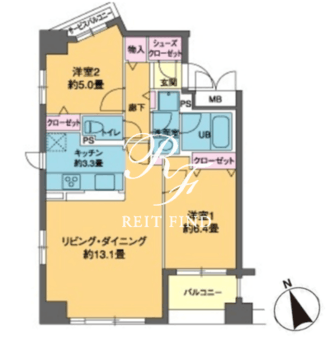 カスタリア茅場町 801 間取り図