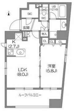 アジールコート中野坂上 1105 間取り図