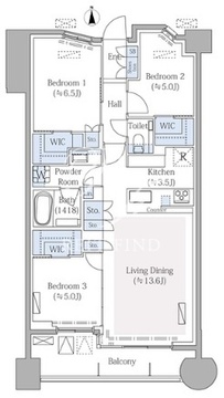 リビオ上野池之端 605 間取り図