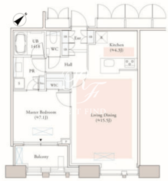 Dマークス西新宿タワー 2113 間取り図